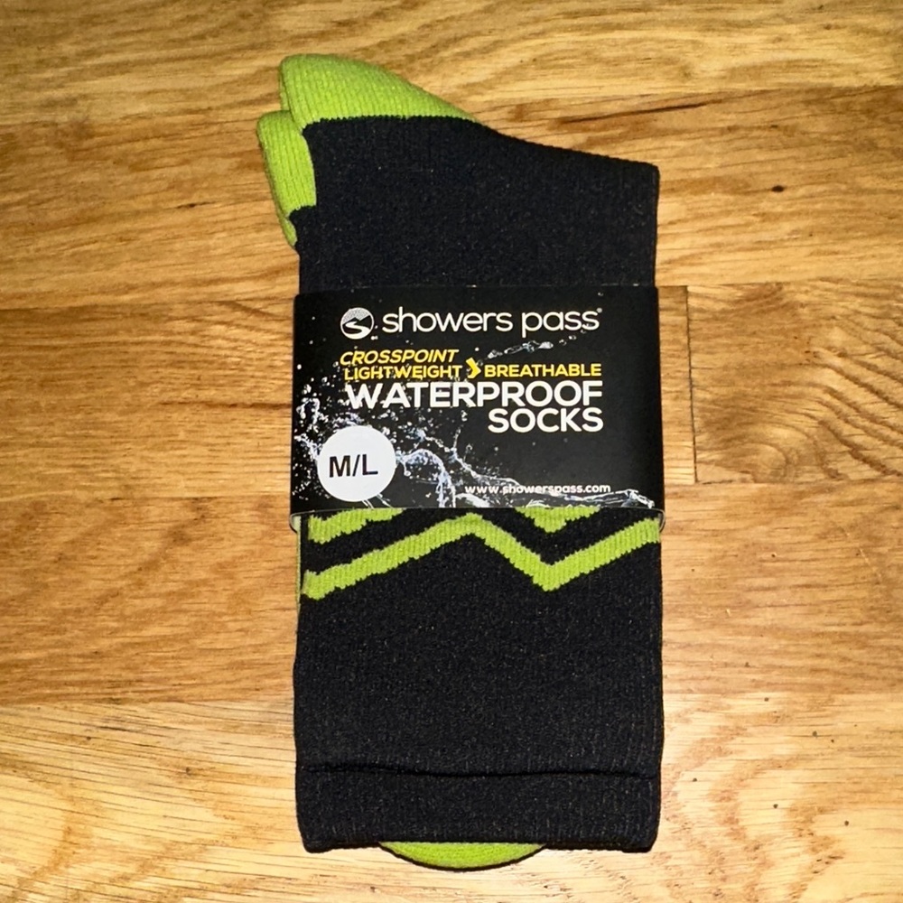 NWT Shower Pass Crosspoint Horizon Waterproof Socks M/L